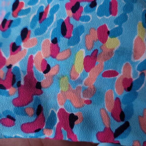 Lilly Pulitzer Pants Large Colorful Middleton Palazzo Shorely Blue Wide Leg - Picture 3 of 13